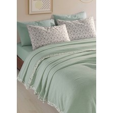 Monolisse %100 Pamuk Olivia Biyeli Mint Tek Kişilik Pike Set 160 x 230 cm