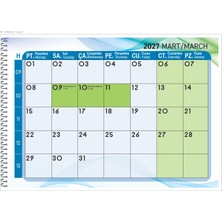 Naturel Basım 2027 Masaüstü Mavi Defter Planlama TAKVİM-23X33 cm
