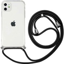Emybox Iphone 12 Uyumlu Boyundan Askılı Şeffaf Darbe Emici Antishock Silikon Telefon Kılıfı
