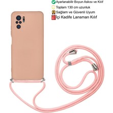 Emybox Xiaomi Redmi Note 10 / 10S Telefon Kılıfı - Boyun Askılı Lansman Içi Kadife Yumuşak Silikon