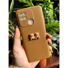 Emybox Xiaomi Redmi 10C Uyumlu Içi Kadife Lansman Ayıcık Tasarım Silikon Telefon Kılıfı
