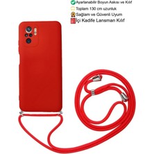 Emybox Xiaomi Redmi Note 10 / 10S Telefon Kılıfı - Boyun Askılı Lansman Içi Kadife Yumuşak Silikon