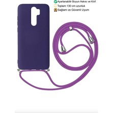Emybox Xiaomi Redmi Note 8 Pro Telefon Kılıfı - Boyun Askılı Lansman Içi Kadife Yumuşak Silikon