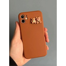 Emybox Apple Iphone 11 Uyumlu Silikon Içi Kadife Lansman Sevimli Ayıcıklı Tasarım Telefon Kılıfı