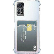 Emybox Redmi Note 11 Pro / 12 Pro Kamera Köşe Korumalı Darbe Emici Silikon Şeffaf Kartlıklı Telefon Kılıfı