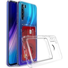 Emybox Redmi Note 8 Kamera Köşe Korumalı Darbe Emici Yumuşak Silikon Şeffaf Kartlıklı Telefon Kılıfı