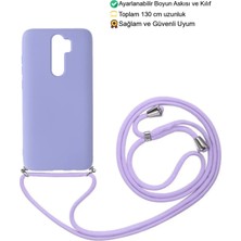 Emybox Xiaomi Redmi Note 8 Pro Telefon Kılıfı - Boyun Askılı Lansman Içi Kadife Yumuşak Silikon