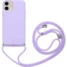 Emybox Iphone 11 Kılıf Ipli Boyun Lila Askılı Içi Kadife Lansman Yumuşak Silikon Telefon Kılıfı Uyumlu