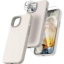 Emybox Iphone 14 Lansman Silikon Içi Kadife Telefon Kılıfı Ekran Koruyucu Kamera Koruyucu 3lü Set