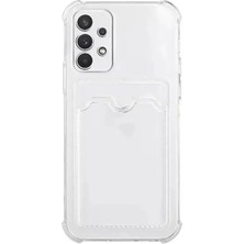 Emybox Galaxy A32 Kamera Köşe Korumalı Darbe Emici Silikon Şeffaf Kartlıklı Telefon Kılıfı Kapak