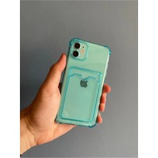Emybox Iphone 11 Uyumlu Renkli Silikon Antishock Şeffaf Kartlık Kılıf Kamera Korumalı