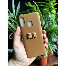 Emybox Samsung Galaxy A20 Uyumlu Silikon Içi Kadife Lansman Sevimli Ayıcıklı Tasarım Telefon Kılıfı