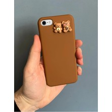 Emybox Apple Iphone 7 / 8 / Se 2020 Uyumlu Ayıcık Tasarımlı Yumuşak Silikon Kamera Korumalı Telefon Kılıfı