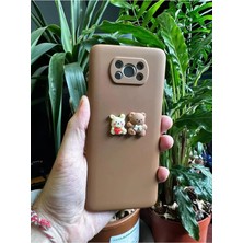 Emybox Xiaomi Poco X3 Uyumlu Silikon Içi Kadife Lansman Sevimli Ayıcıklı Tasarım Telefon Kılıfı