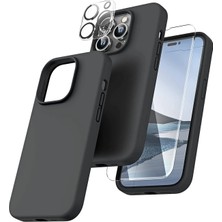 Emybox Iphone 14 Pro Lansman Silikon Içi Kadife Telefon Kılıfı Ekran Koruyucu Kamera Koruyucu 3lü Set