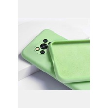 Emybox Xiaomi Poco X3 Nfc  X3 Pro Uyumlu Kadife Kamera Korumalı Lansman Silikon Telefon Kılıfı Yeşil