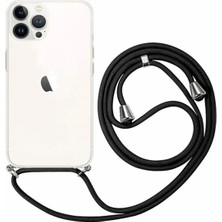 Emybox Iphone 14 Pro Max Uyumlu Boyundan Askılı Şeffaf Darbe Emici Antishock Silikon Telefon Kılıfı