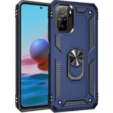 Emybox Xiaomi Note 10S / 10 Yüzüklü Kamera Korumalı Köşe Korumalı Armor Tank Zırh Telefon Kılıfı Kapak