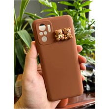 Emybox Xiaomi Redmi Note 10/10S Uyumlu Silikon Içi Kadife Lansman Sevimli Ayıcıklı Tasarım Telefon Kılıfı