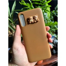 Emybox Samsung Galaxy A70 Uyumlu Içi Kadife Lansman Ayıcık Tasarım Silikon Telefon Kılıfı