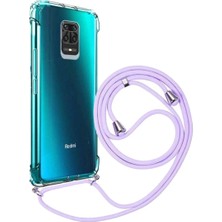 Emybox Xiaomi Redmi NOTE9S Note9 Pro Uyumlu Boyundan Askılı Darbe Emici Şeffaf Silikon Kılıfı