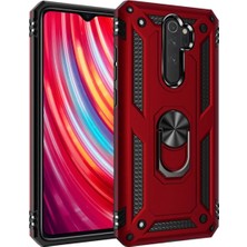 Emybox Redmi Note 8 Pro Stantlı Yüzüklü Kamera Korumalı Köşe Korumalı Armor Tank Zırh Telefon Kılıfı Kapak