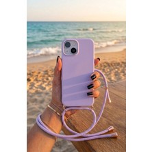 Emybox Iphone 15 / 14 / 13 Uyumlu Askılı Yumuşak Silikon Içi Kadife Telefon Kılıfı Ip 130 cm