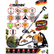 Eisenn Ezt 6000 Pro 12 Parça Full Set Sırt Tipi Zeytin Silkeme Hasat Toplama Tırpan Motoru
