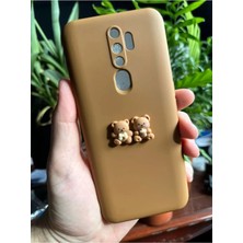Emybox Oppo A5 / A9 2020 Uyumlu Silikon Içi Kadife Lansman Sevimli Ayıcıklı Tasarım Telefon Kılıfı