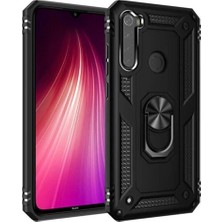 Emybox Xiaomi Redmi Note 8 Uyumlu Kılıf Vega Tank Zırh Yüzüklü Mıknatıslı Standlı Telefon Kılıfı
