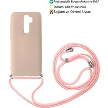 Emybox Xiaomi Redmi Note 8 Pro Telefon Kılıfı - Boyun Askılı Lansman Içi Kadife Yumuşak Silikon