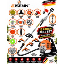 Eisenn Evo-12 Pro 12 Parça Full Set Sırt Tipi Zeytin Silkeme Hasat Toplama Gtx Seri Tırpan Motoru