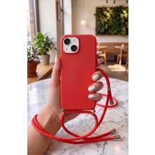 Emybox Iphone 15 / 14 / 13 Uyumlu Askılı Yumuşak Silikon Içi Kadife Telefon Kılıfı Ip 130 cm