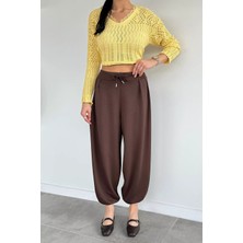 Gülseli Kadın Bel Lastikli Yüksek Bel Bol Kesim Pantolon P-00021193