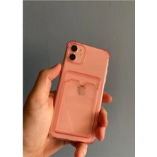 Emybox Iphone 11 Uyumlu Renkli Silikon Antishock Şeffaf Kartlık Kılıf Kamera Korumalı