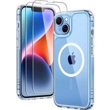 Emybox iPhone 16 Plus Magsafe Destekli Sararmaz Ultra Thin Şeffaf Kılıfı + Temperli Ekran Koruyucu