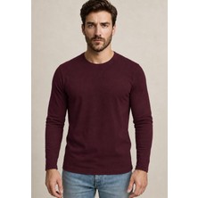 Axxel Erkek Koyu Bordo Pamuklu Likralı Süprem Uzun Kollu T-SHIRT-D240