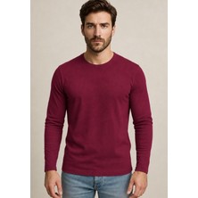 Axxel Erkek Kırmızı Pamuklu Likralı Süprem Uzun Kollu T-SHIRT-D240