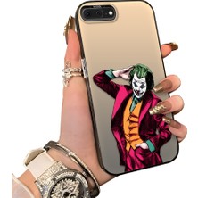 HONTINGA iPhone 8 Plus ile Uyumlu Kılıf Silikon Kenar Sert Arka Kamera Koruyucu Basitlik Anti Düşme Kamera Sevgili Çift Kılıf Palyaço Desen Couple Telefon Kılıfı K1-1807