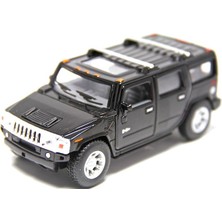 Kinsmart Hummer H2 SUV 2008 Model Siyah 1:40 Metal Çek Bırak Araba Açılabilen Kapılarla