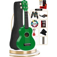 Midex UKX-901GR Yeşil Soprano Ukulele (Askı Çanta Metod Pena)