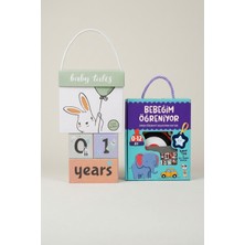 Baby Tales Iconique Anı Küpleri & Sincap Kitap Bebeğim Öğreniyor İlk Kartlarım Bebek Hediyelik Seti