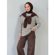 Miostil Çizgili Oysho Tunik-Kahve