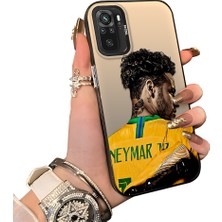 HONTINGA Xiaomi Redmi Note 10 ile Uyumlu Kılıf Silikon Kenar Sert Arka Kamera Koruyucu Basitlik Anti Düşme Kamera Sevgili Çift Kılıf Neymar Desen Couple Telefon Kılıfı K1-1808