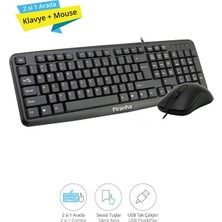 Piranha 2325 Kablolu Klavye & Mouse Set | Türkçe Q Klavye | USB Optik Mouse | Ev & Ofis