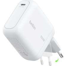 Belkin WCH025KQWH Boostcharge 100W Usb-C Gan Hızlı Şarj Adaptörü - Beyaz