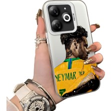 HONTINGA Infinix Smart 8 ile Uyumlu Kılıf Silikon Kenar Sert Arka Kamera Koruyucu Basitlik Anti Düşme Kamera Sevgili Çift Kılıf Neymar Desen Couple Telefon Kılıfı K1-1808