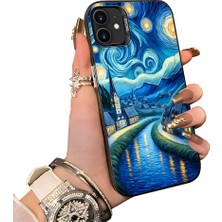 HONTINGA iPhone 12 Mini ile Uyumlu Kılıf Silikon Kenar Sert Arka Kamera Koruyucu Basitlik Anti Düşme Kamera Sevgili Çift Kılıf Çizgi Roman Desen Couple Telefon Kılıfı K1-1810