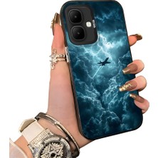 HONTINGA Infinix Smart 10 ile Uyumlu Kılıf Silikon Kenar Sert Arka Kamera Koruyucu Basitlik Anti Düşme Kamera Sevgili Çift Kılıf Uçak Desen Couple Telefon Kılıfı K1-1812