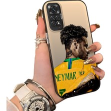 HONTINGA Xiaomi Redmi Note 11 ile Uyumlu Kılıf Silikon Kenar Sert Arka Kamera Koruyucu Basitlik Anti Düşme Kamera Sevgili Çift Kılıf Neymar Desen Couple Telefon Kılıfı K1-1808